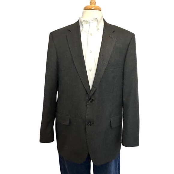 Saddlebred Other - Saddlebred Mens Blazer Jacket Charcoal Grey 46R‎ Two Button Vented sport coat